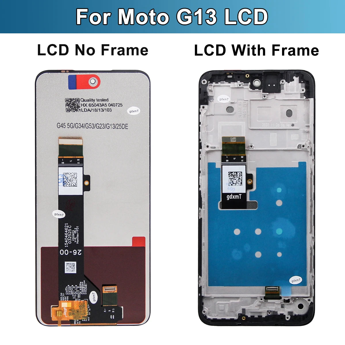 LCD for Motorola Moto G13 LCD Display Touch Screen Digitizer for Moto G13 XT2331 XT2331-1 XT2331-2 with Frame Screen Replacement Motorola phone repair parts