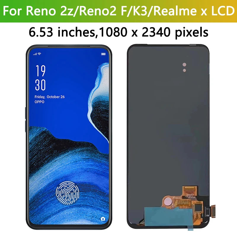 OLED LCD For OPPO Reno2 Z / Reno2 F / K3 / Realme X LCD With Touch Screen Digitizer Assembly Reno 2F / Reno 2Z Replacement Parts Oppo phone repair parts Realme phone repair parts