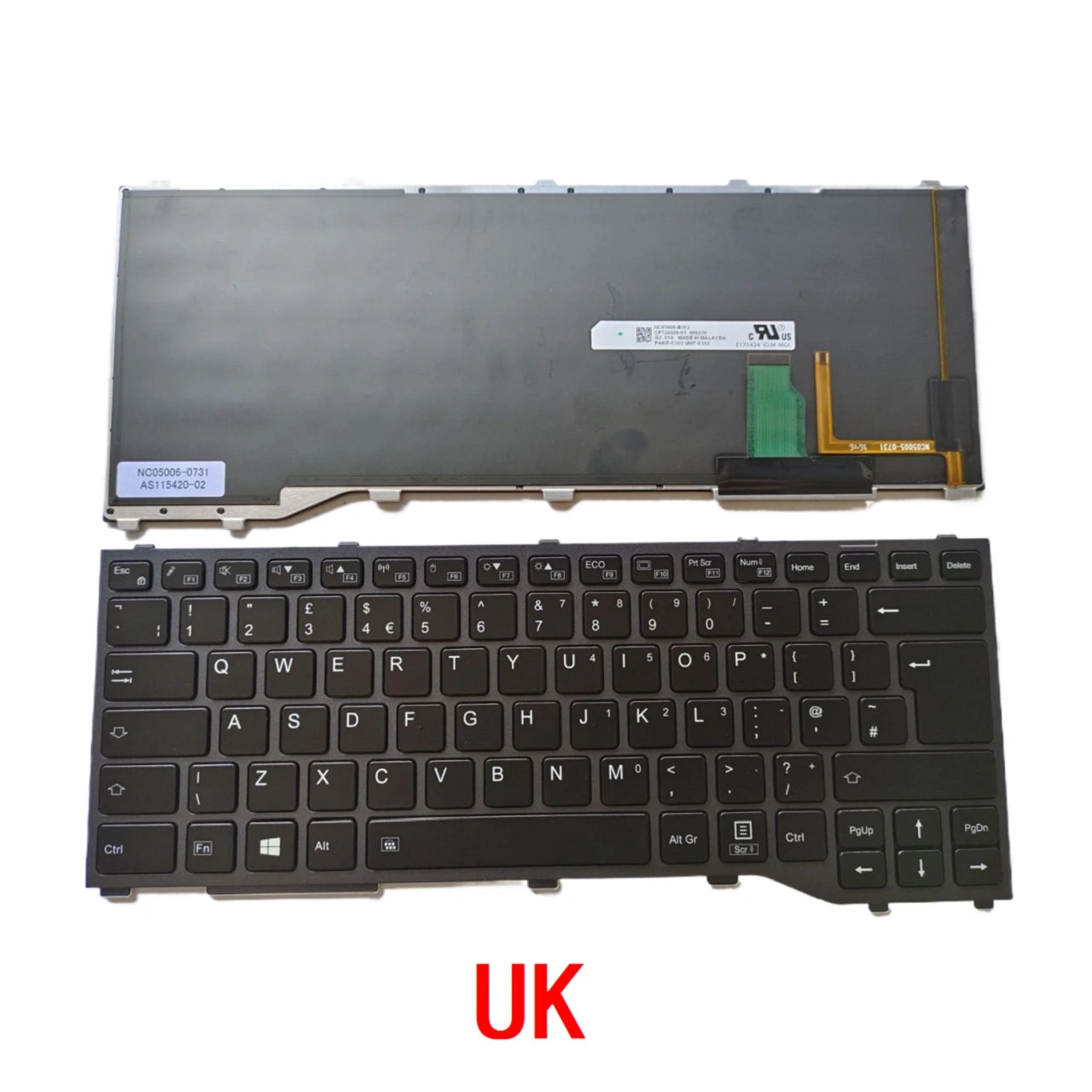 New UI Spanish UK Laptop Backlit Keyboard For Fujitsu Siemens Lifebook T937 T938 T939 Notebook PC Replacement