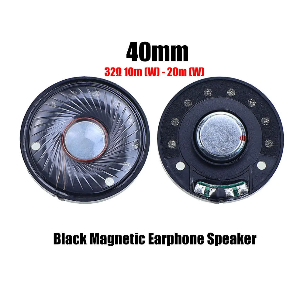 2pcs 32 ohm 32R 10m（W）-20m(W) 27mm 30mm 40mm 50mm Headset Driver Hifi Headphone Speaker Magnetic Noise Reduction Loudspeaker Game console repair parts