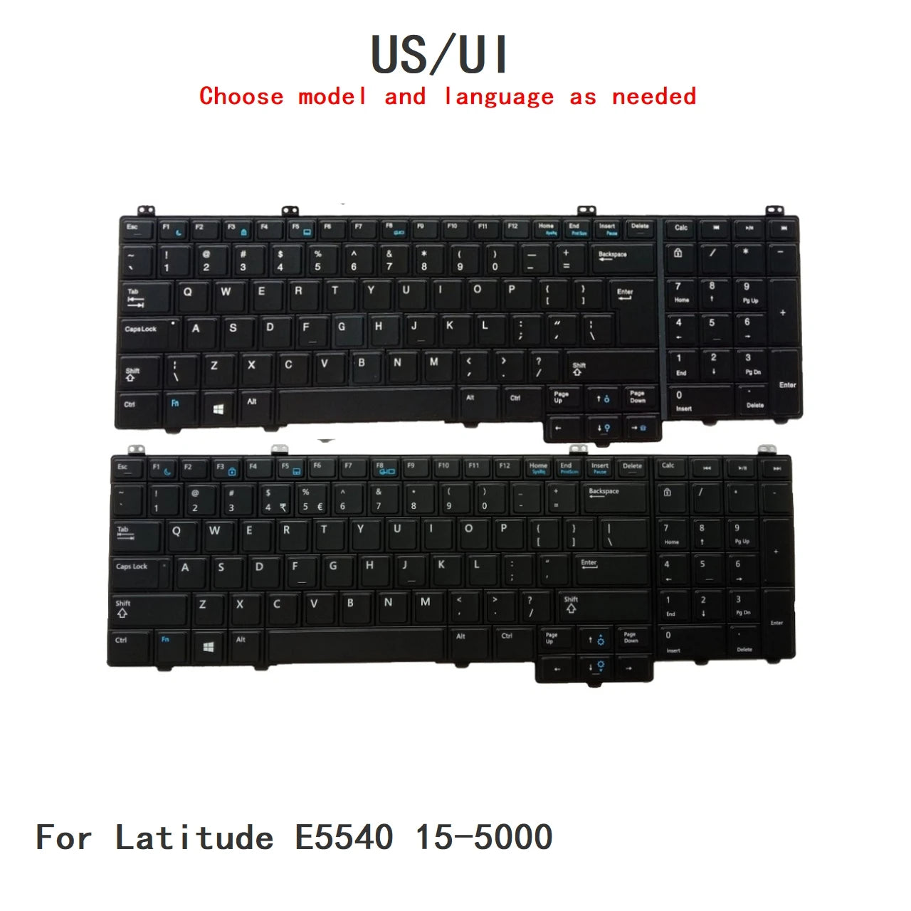 New US UI Language  Backlit Keyboard For Dell Latitude E5540 15-5000 Notebook PC Replacement KeyboardDell laptop repair parts