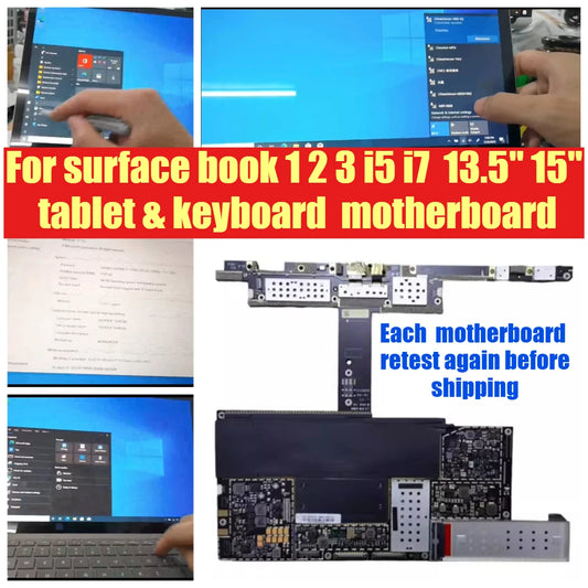 Motherboard for Microsoft surface book 1 2 3 i5 i7 tablet keyboard Integrated Graphics Discrete Graphics system main board