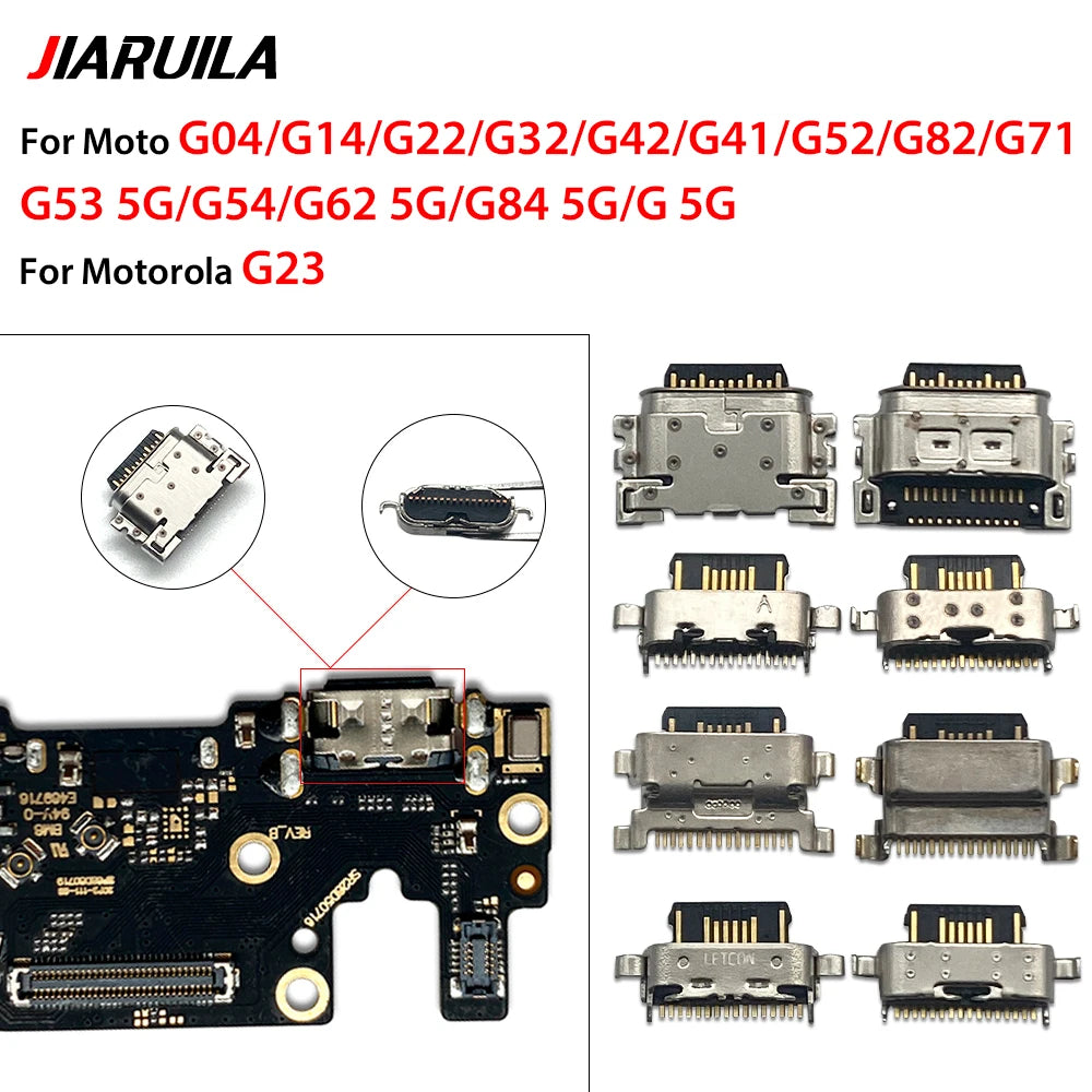 10Pcs， Micro USB Connector Charging Port Jack For Moto G04 G14 G22 G32 G62 G31 G51 G52 G13 G23 G53 G54 G10 G20 G30 G50 G60 G60s Motorola phone repair parts