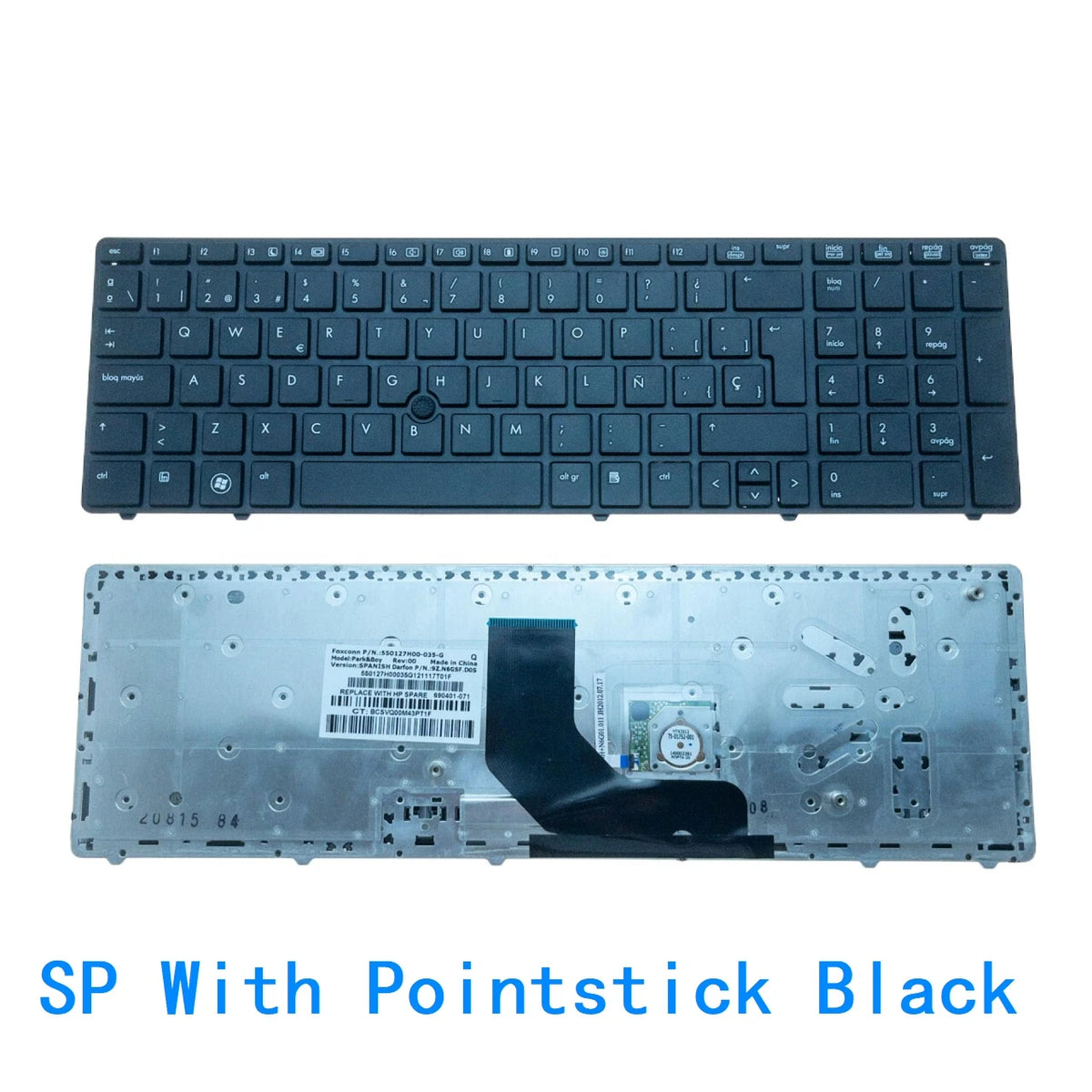 New US UI Spanish Latin Brazil Laptop Keyboard For HP EliteBook 8560p 8570P 8560B 6560B 6565b 6560P 690401-071 9Z.N6GSF.D0S  HP laptop repair parts