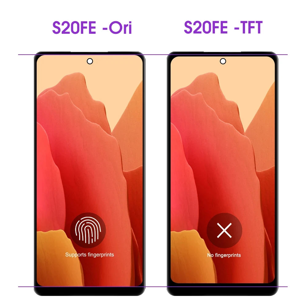 6.5" Screen for Samsung Galaxy S20 FE G780F G781B LCD Display Touch Screen with Frame Part for Samsung Galaxy S20 Lite Assembly Samsung phone repair parts