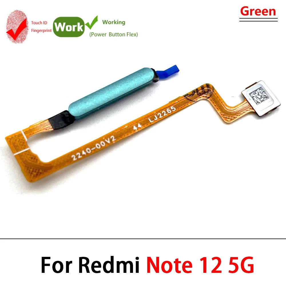 For Xiaomi Redmi Note 12 Pro Plus 4G 5G Home Button Fingerprint Sensor Flex With Power Key Button Flex Cable  Xiaomi  Xiao mi phone repair parts