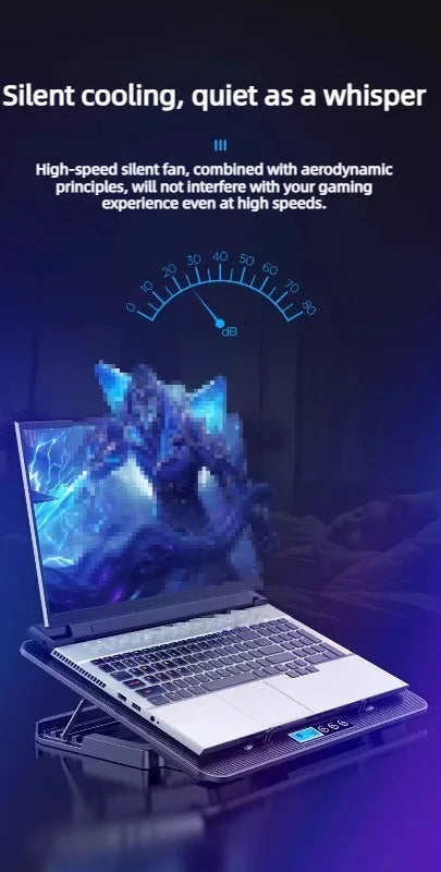 Dual USB 4000RPM 14"-17.3" 12quiet fans Ice Notebook laptop Gaming Cooling Stand Foldable Variable speed Cooler LED Light Fan Laptop Accessories