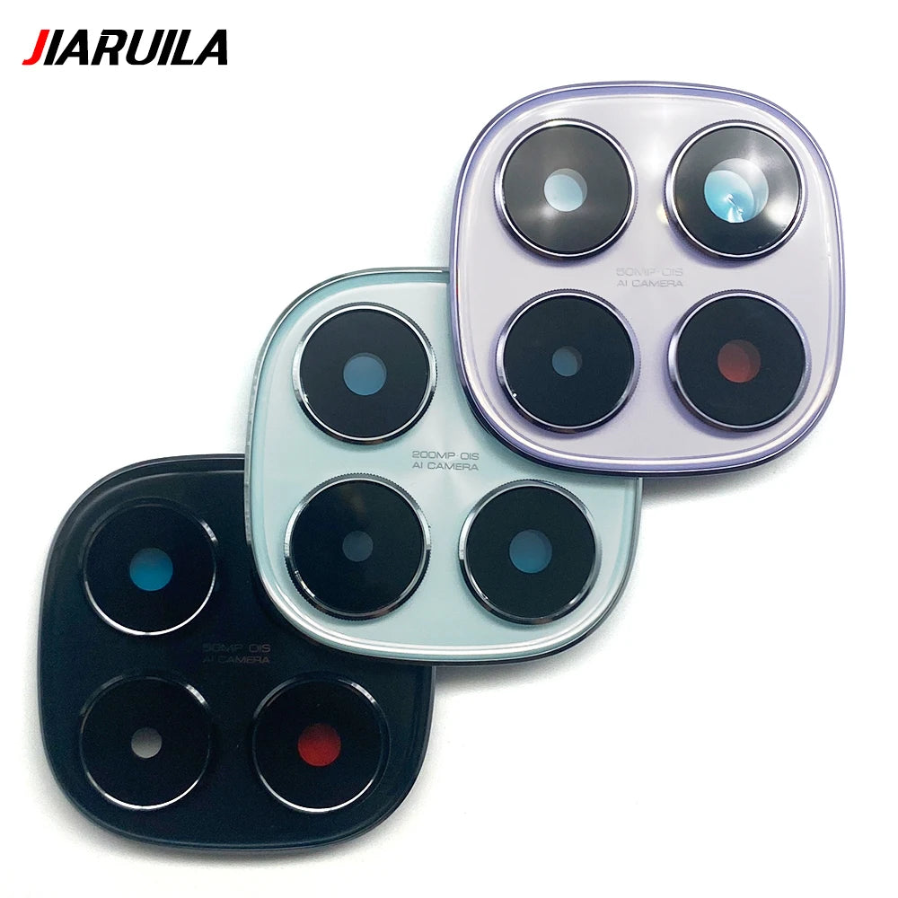 Back Rear Camera Glass Lens Circle Cover Frame With Adhensive For Xiaomi Redmi Note 14 Pro 4G 5G 200MP 50MP Replacement Parts  Xiaomi  Xiao mi phone repair parts