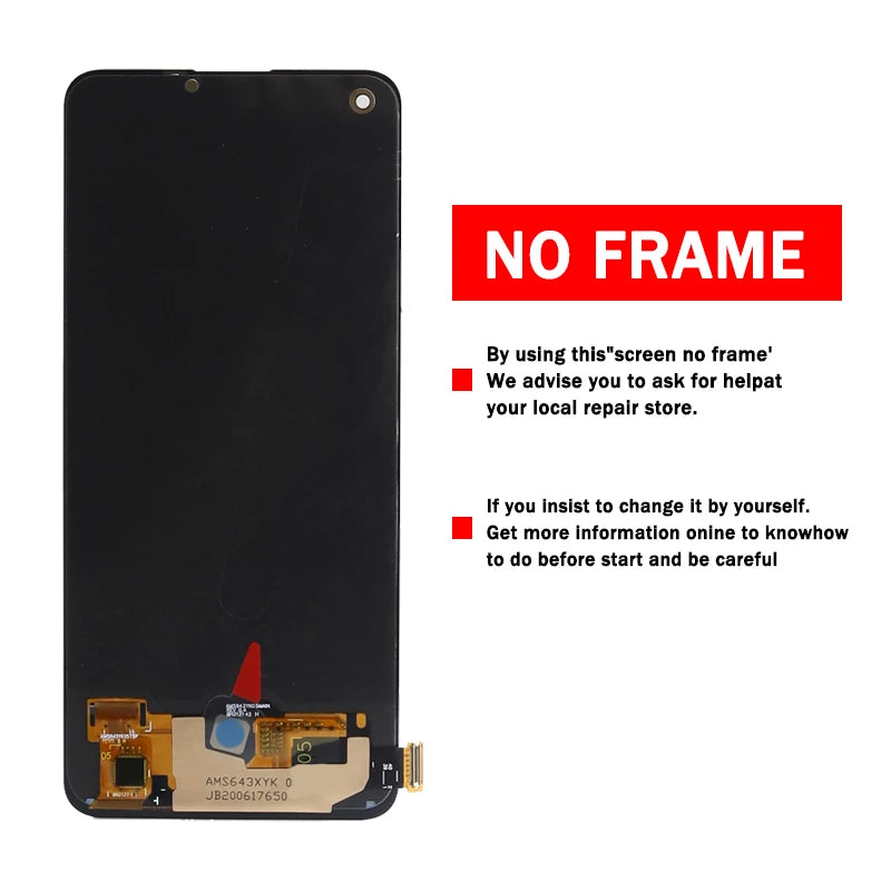Super AMOLED Reno5Z Display Screen For OPPO Reno5 Z 5G CPH2211 LCD Reno 5Z Display Touch Screen Digitizer Replacement Parts  Oppo phone repair parts
