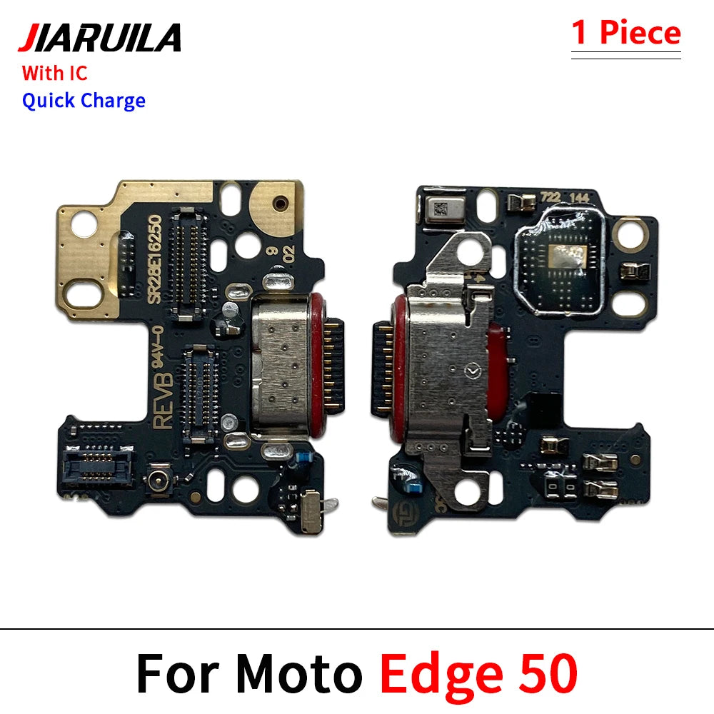 10Pcs, USB Charge Port Jack Dock Connector Charging Board Flex Cable For Motorola Moto Edge 50 Neo Fusion Pro Motorola phone repair parts