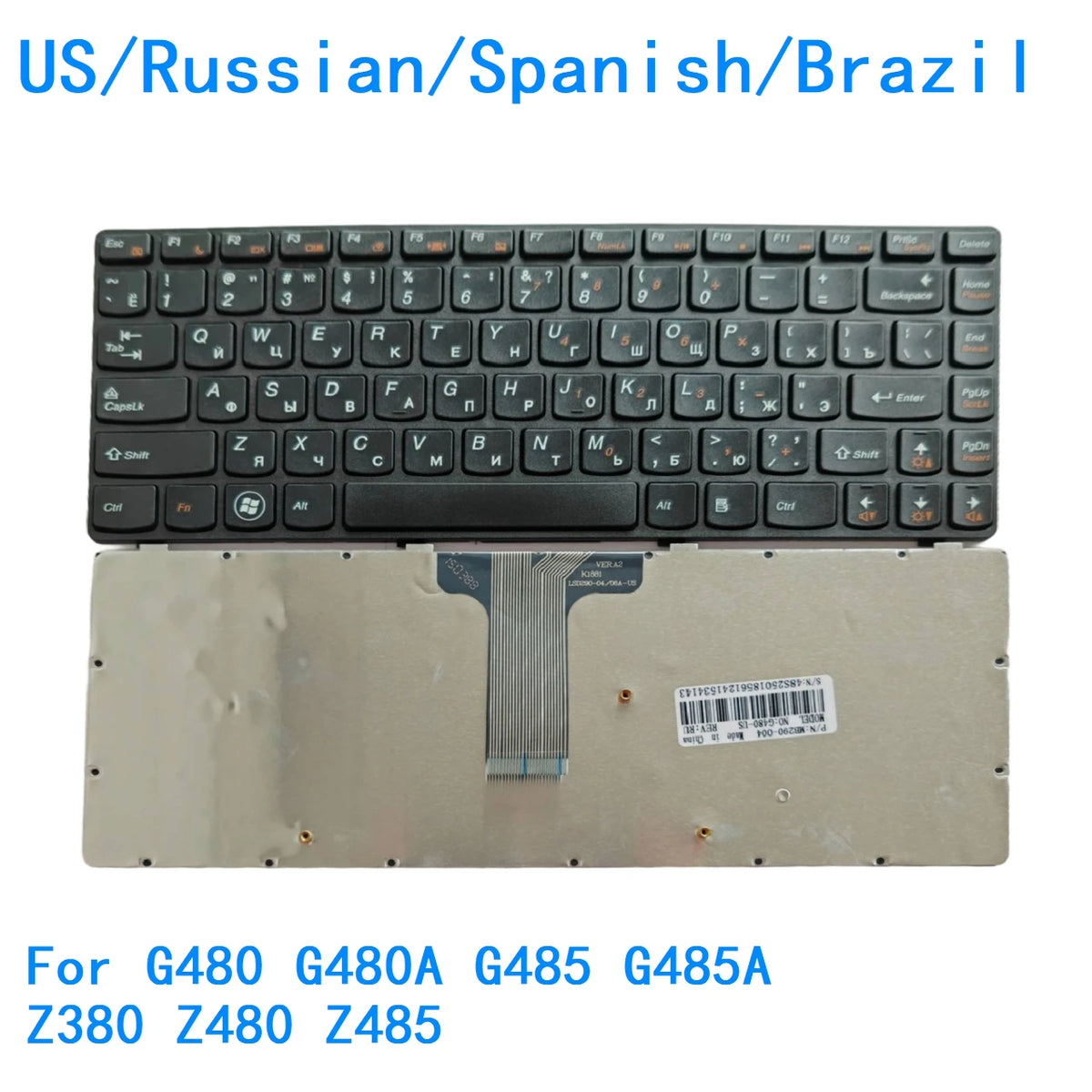 New US Russian Spanish Brazil Laptop Keyboard For Lenovo G480 G480A G485 G485A Z380 Z480 Z485 Notebook PC Replacement Lenovo laptop repair parts
