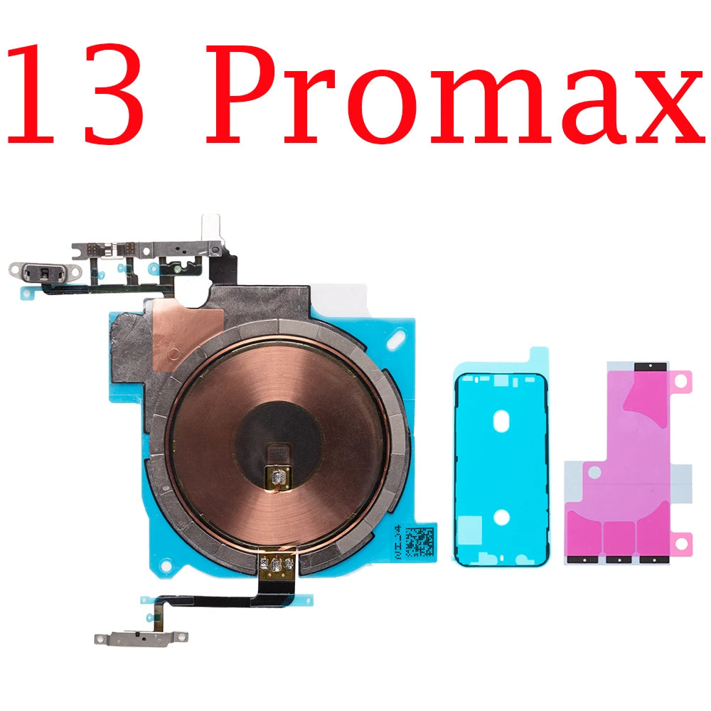 1set Wireless Charging Chip NFC Coil with Volume for IPhone 12 13 14 Mini Pro Max Plus Charger Panel Sticker Flex Cable iPhone phone repair parts