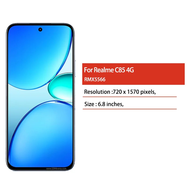 6.8"High Quality For Realme C85 4G LCD RMX5566 Display Touch Screen Digitizer For Realme C85 4G Display Replacement Oppo phone repair parts Realme phone repair parts
