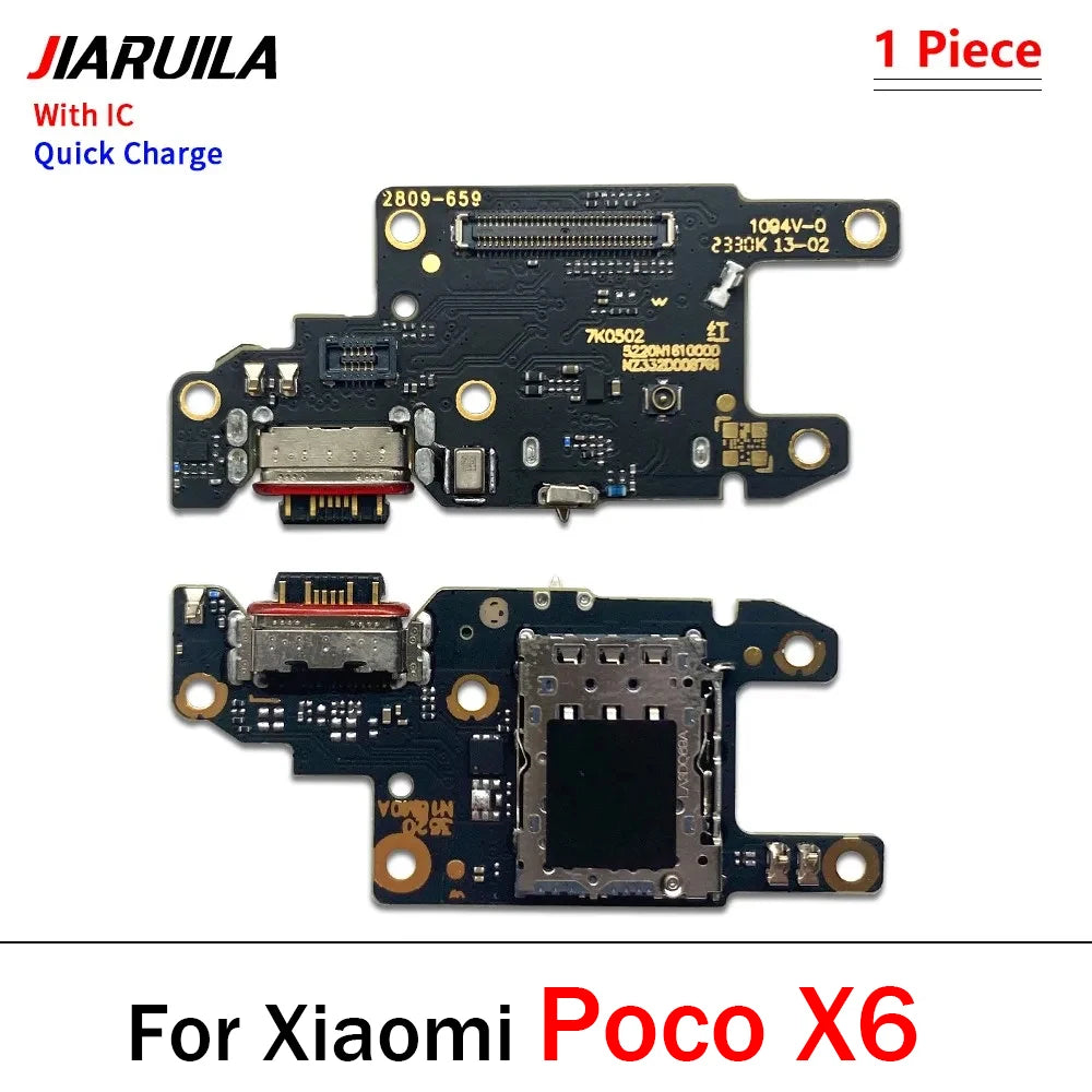 Dock Connector Micro USB Charger Charging Port Flex Cable Microphone Board For Xiaomi Poco X6 X7 M6 F6 F7 Pro 4G 5G  Xiaomi  Xiao mi phone repair parts