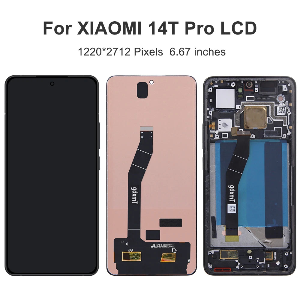 6.67" OEM For Xiaomi Mi 14T Pro LCD For Xiaomi Mi 14T Pro 2407FPN8EG LCD Display Touch Digitizer Assembly Parts Xiaomi phone repair parts
