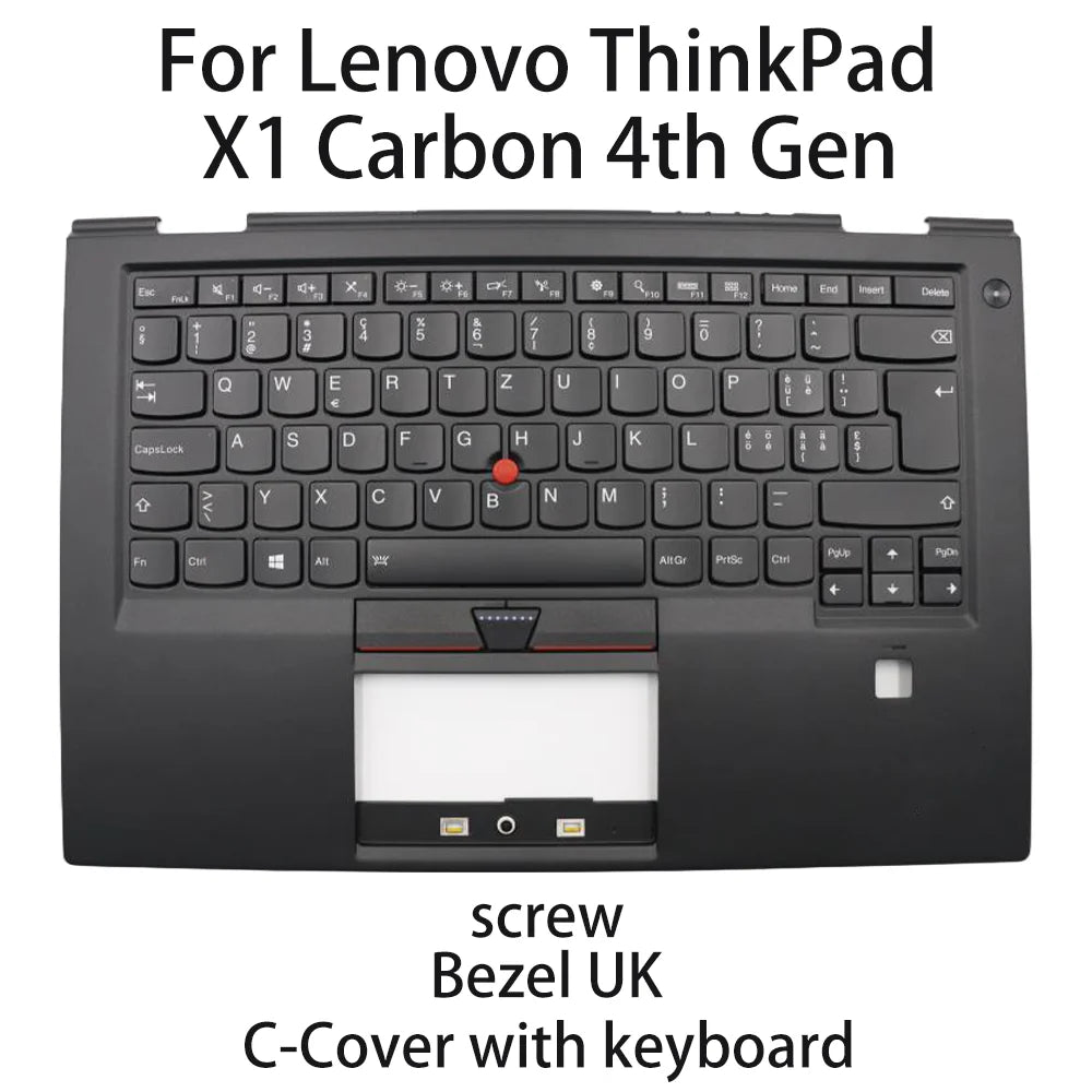 For Lenovo ThinkPad X1 Carbon 4th Gen Laptop C-Cover with keyboard KBD CH Bezel UK screw FRU:01AV175 01AV214 Lenovo laptop repair parts