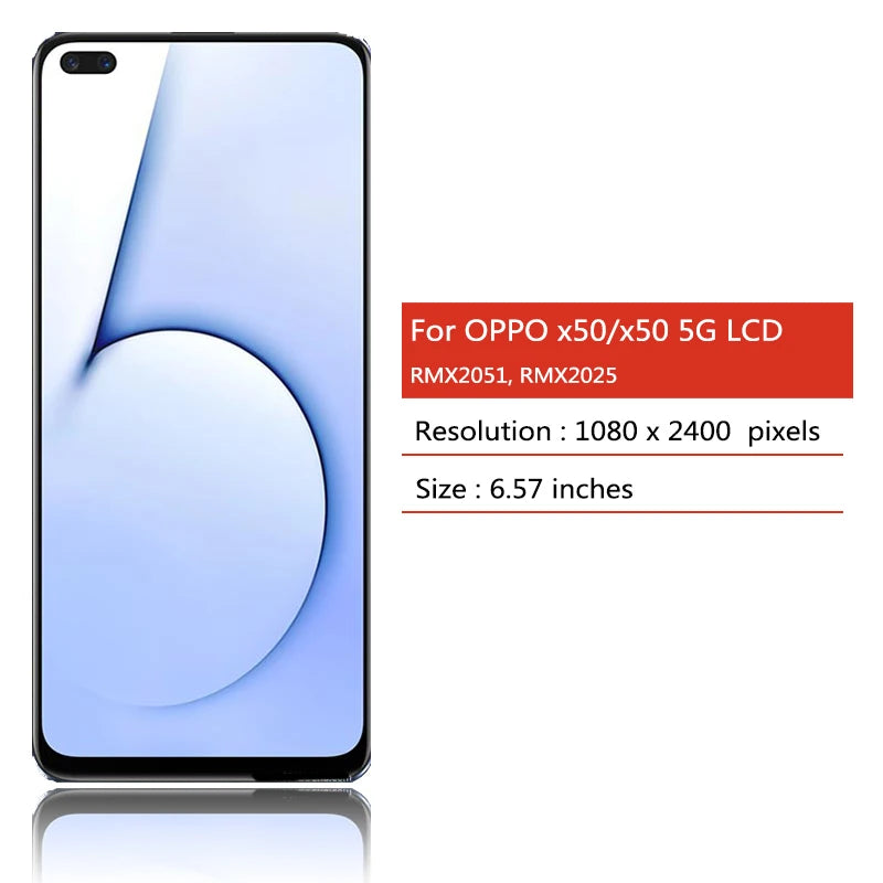 AAA Quality 6.57" For OPPO Realme X50 5G Global LCD RMX2144 Display Touch Screen Digitizer Assembly For Realme X50m 5G LCD Oppo phone repair parts Realme phone repair parts