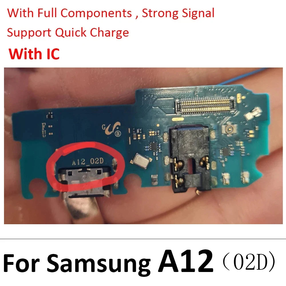 For Samsung A12 A125 A127 USB Charging Port Mic Microphone Dock Connector Board Flex Cable Repair Parts Samsung phone repair parts