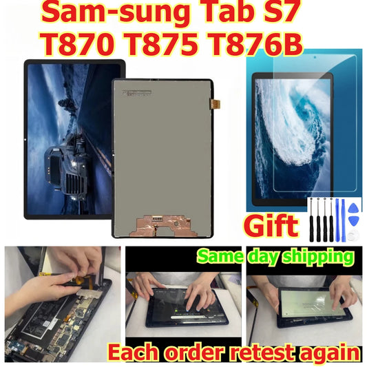 100% tested Tab touch lcd display screen panel for Samsung Tab S7 T870 T875 T876B digitizer glass assembly Samsung tablet repair parts