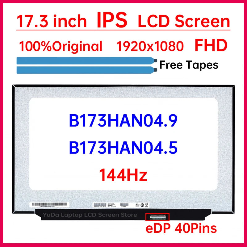 17.3" 144Hz Laptop LCD Screen B173HAN04.9 B173HAN04.5 For ASUS TUF FA706 FA707 FX705 FX706 FX707 Display Matrix Panel eDP 40 Pin ASUS laptop repair parts