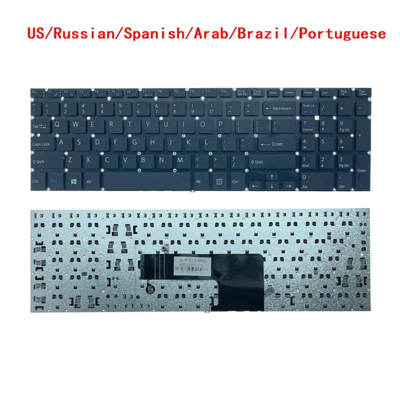 New US Russian Spanish Arab Brazil Portuguese Laptop Backlit Keyboard For Sony VAIO SVF152 SVF153 SVF15 SVF15214CXW