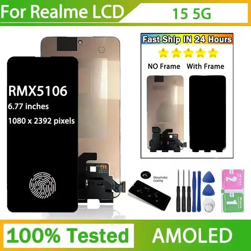 6.77"New For Oppo Realme 15 5G LCD Display Screen Touch Digitizer Assembly Replacement With Frame Oppo phone repair parts Realme phone repair parts