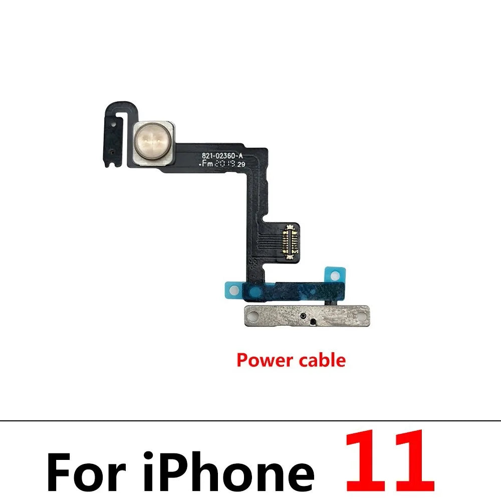 New For iPhone 11 11Pro 12 Pro 12Pro Max Mini Power Volume Buttons Key Switch Flex Cable With Metal Material Replacement Parts iPhone phone repair parts