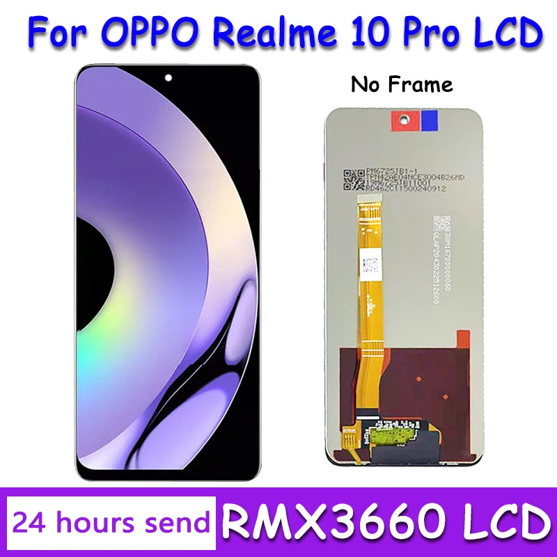 6.72 “inch For Oppo Realme 10 Pro LCD RMX3663 RMX3660 RMX3661 Display Screen Touch Panel Digitizer Assembly Replacement  Oppo phone repair parts