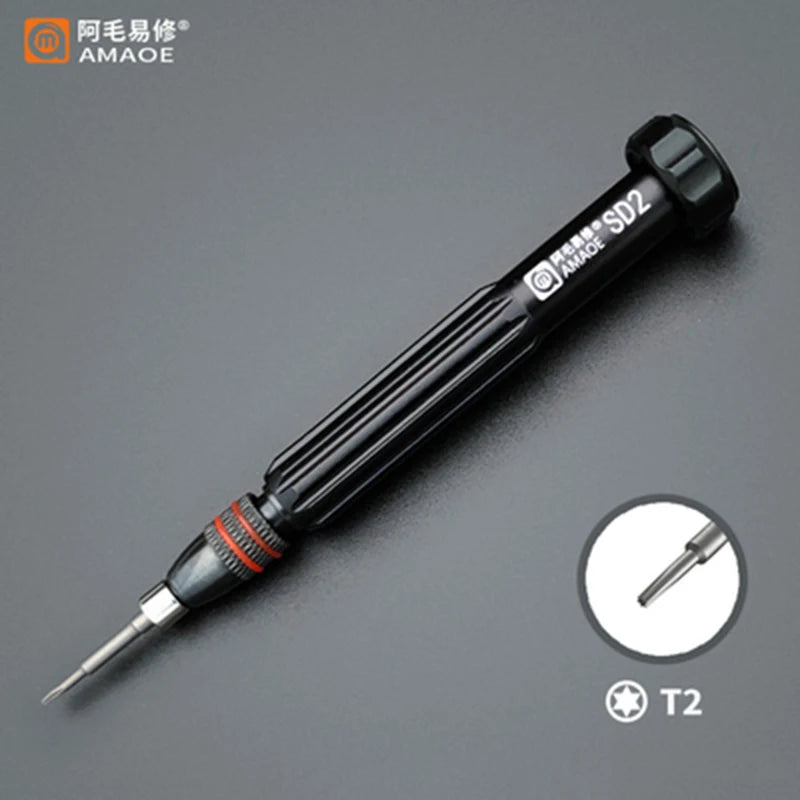 AMAOE SD2 Precision Screwdriver Torx Pentalobe Tri Wing Magnetic S2 Steel Bits Screw Driver for Camera Watch Mobile Phone Repair Professional Repair Tools