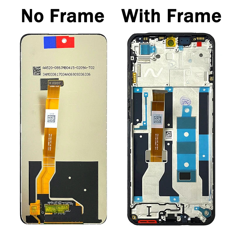 6.67"Screen For Oppo Realme 14x RMX5020 LCD Display Screen Frame Touch Digitizer For Realme 14X 5G Display Frame Oppo phone repair parts Realme phone repair parts