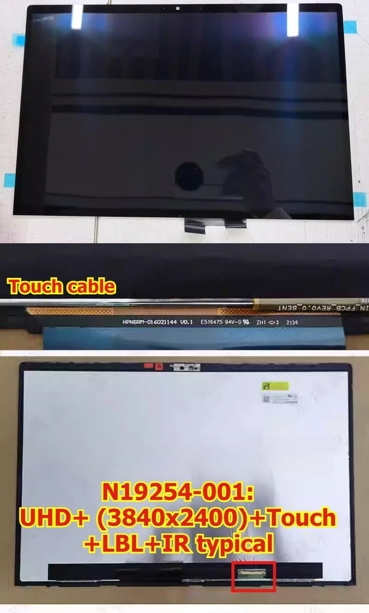 16“ UHD+WUXGA FHD+ 4K Touch LCD LED screen for HP ZBooK Fury 16 G9 LCD panel Digitizer Assembly B160UAN01.L ATNA60YV07 HP laptop repair parts