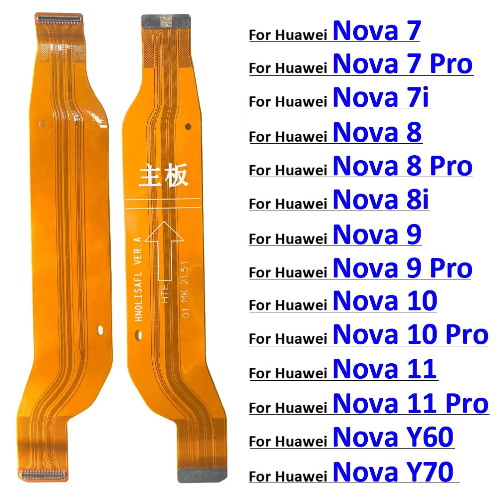LCD Main Board Motherboard Flex Cable For Huawei Nova 7 7i 8 8i 9 Se 10 11 Pro Y60 Y70 4G 5G Mother Board Flat Ribbon Replace Huawei phone repair parts