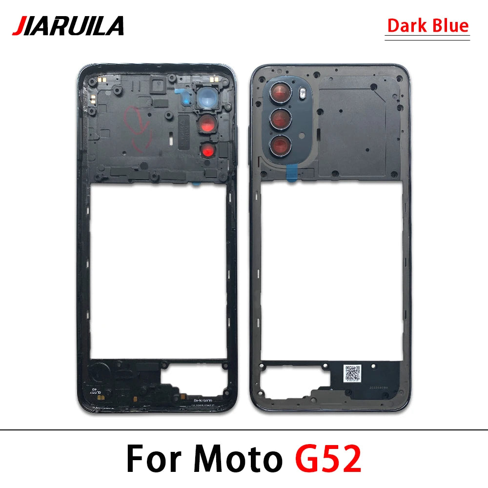 10Pcs， For Motorola For Moto G22 G42 G52 G82 G84 Middle Housing Cover Frame Bezel with Lens Glass Frame Parts Motorola phone repair parts