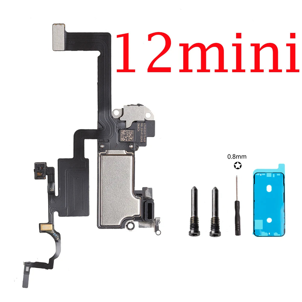 1set Top Front Earpiece Flex Cable For iPhone 11 12 Pro Max X XS XR Sensor Proximity Small Earphone Ear Speaker Headset Parts iPhone phone repair parts