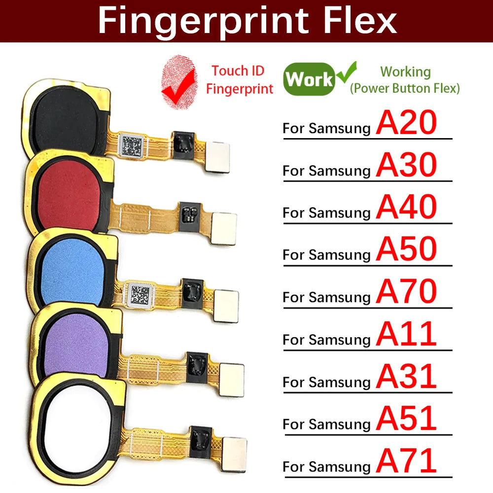 Fingerprint Scanner For Samsung A11 A31 A51 A71 A20 A30 A40 A50 A70 Home Button Fingerprint Menu Return Key Sensor Flex Cable Samsung phone repair parts