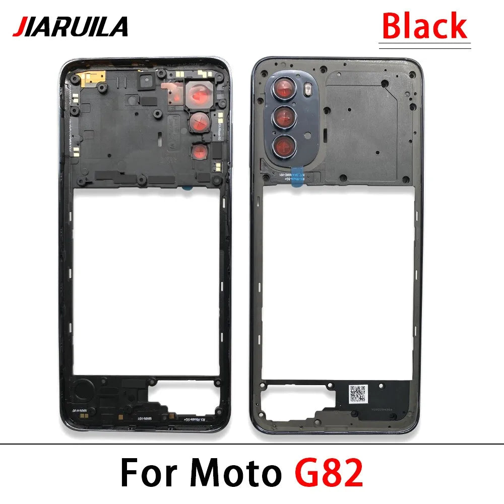 10Pcs， For Motorola For Moto G22 G42 G52 G82 G84 Middle Housing Cover Frame Bezel with Lens Glass Frame Parts Motorola phone repair parts