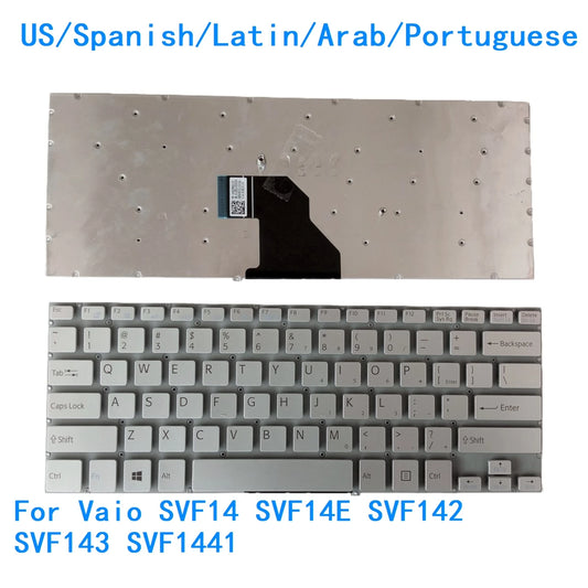 New US Spanish Latin Arab Portuguese Language  Backlit Keyboard For Sony Vaio SVF14 SVF14E SVF142 SVF143 SVF1441 SONY laptop repair parts