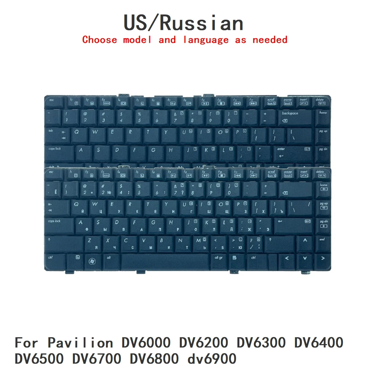 New US Russian Language  Keyboard For HP Pavilion DV6000 DV6200 DV6300 DV6400 DV6500 DV6700 DV6800 dv6900 Replacement Keyboard HP laptop repair parts