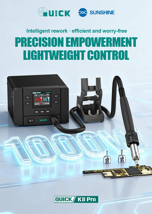QUICK K8 Pro Lead Free Hot Air Soldering Station 1000W High Power For Mobile Phone Motherboard PCB Welding Repair Tool Professional Repair Tools