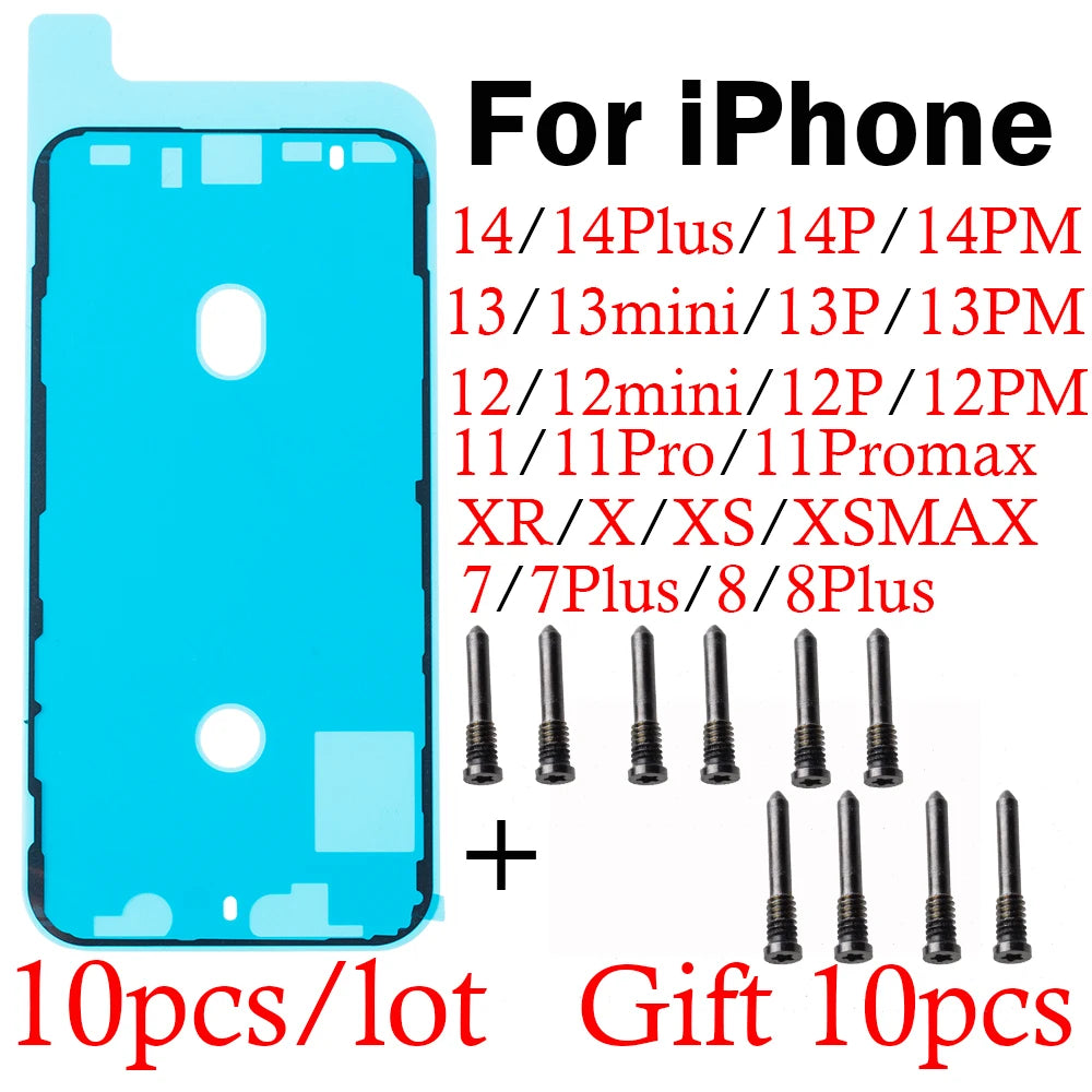 10pcs Waterproof Sticker for IPhone 14 Plus 11 12 13 14 Pro max LCD Display Frame Bezel Seal Tape Glue 3M Adhesive iPhone phone repair parts