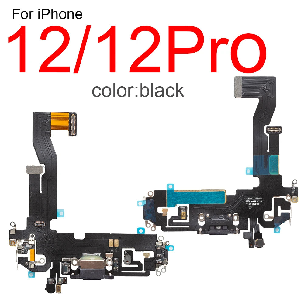 1Pcs Charging Port Flex Cable for iPhone 15 Pro Max 13 14 Plus 12 mini USB Charger Dock Connector With Microphone Ribbon Repair iPhone phone repair parts