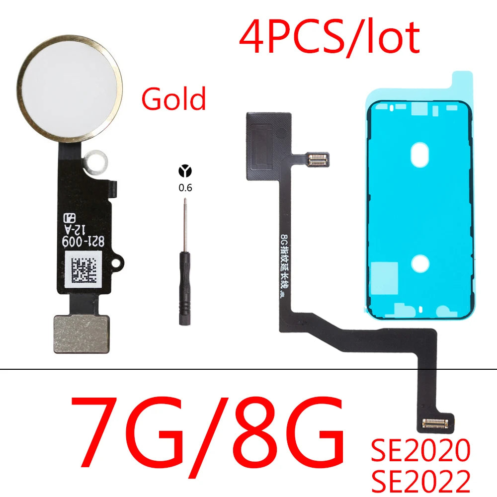 1set For iPhone 7 8 Plus Waterproof+ Universal Home Button + Home Touch ID Return Fingerprint Button Motherboard Connector Flex iPhone phone repair parts