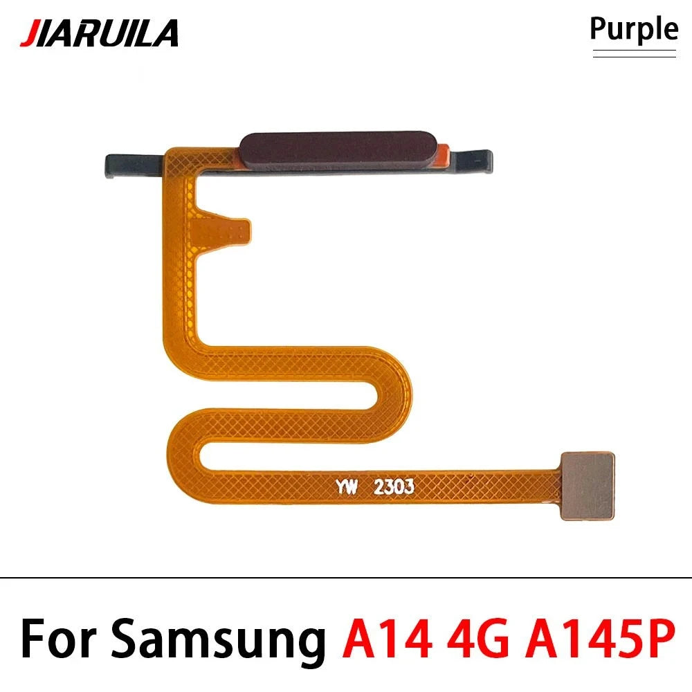 10Pcs, For Samsung A14 4G 5G A145F A145P A146B A146P Fingerprint Sensor Home Return Key Menu Button Flex Cable Samsung phone repair parts