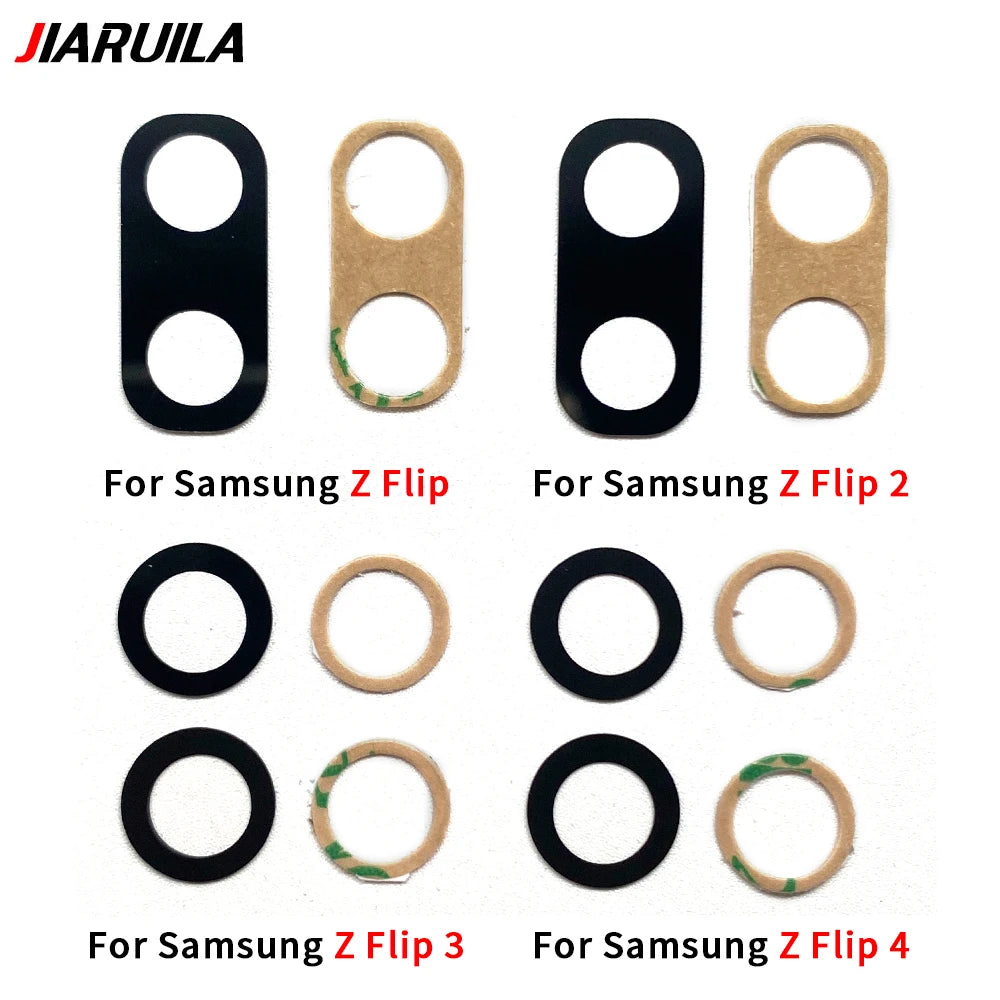 New Camera Glass For Samsung Z Flip 2 3 4 5 6 / Z Fold 2 3 4 5 6 5G Rear Back Camera glass Lens With Glue Adhesive Samsung phone repair parts