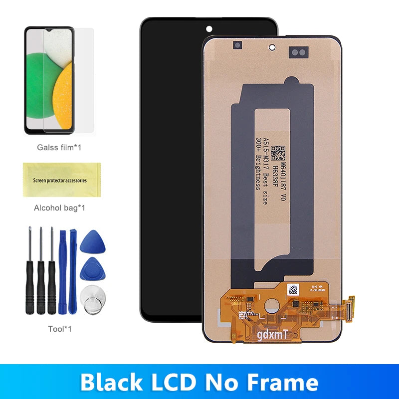 A51 Display Screen With Frame, for Samsung Galaxy A51 A515 A515F Lcd Display Touch Screen Digitizer Replacement 100% Tested Samsung phone repair parts