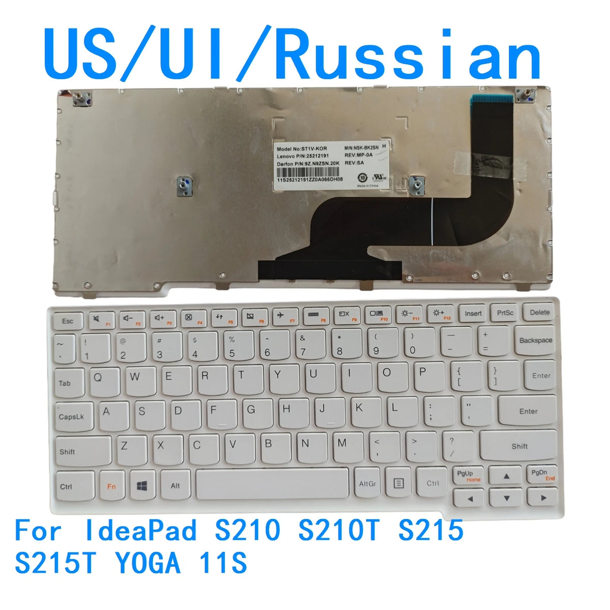 New US UI Russian Language  Keyboard For Lenovo IdeaPad S210 S210T S215 S215T YOGA 11S Notebook PC Replacement Keyboard Lenovo laptop repair parts