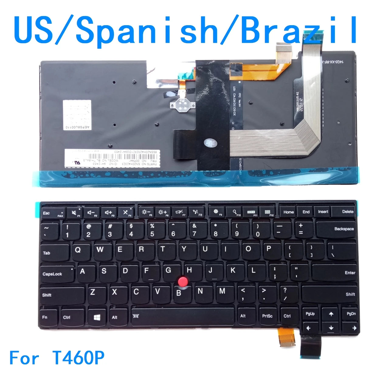 New US Spanish Brazil Language  Backlit Keyboard For Lenovo Thinkpad T460P Notebook PC Replacement Keyboard Lenovo laptop repair parts