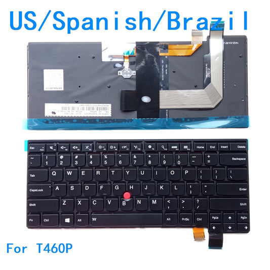 New US Spanish Brazil Language  Backlit Keyboard For Lenovo Thinkpad T460P Notebook PC Replacement Keyboard Lenovo laptop repair parts
