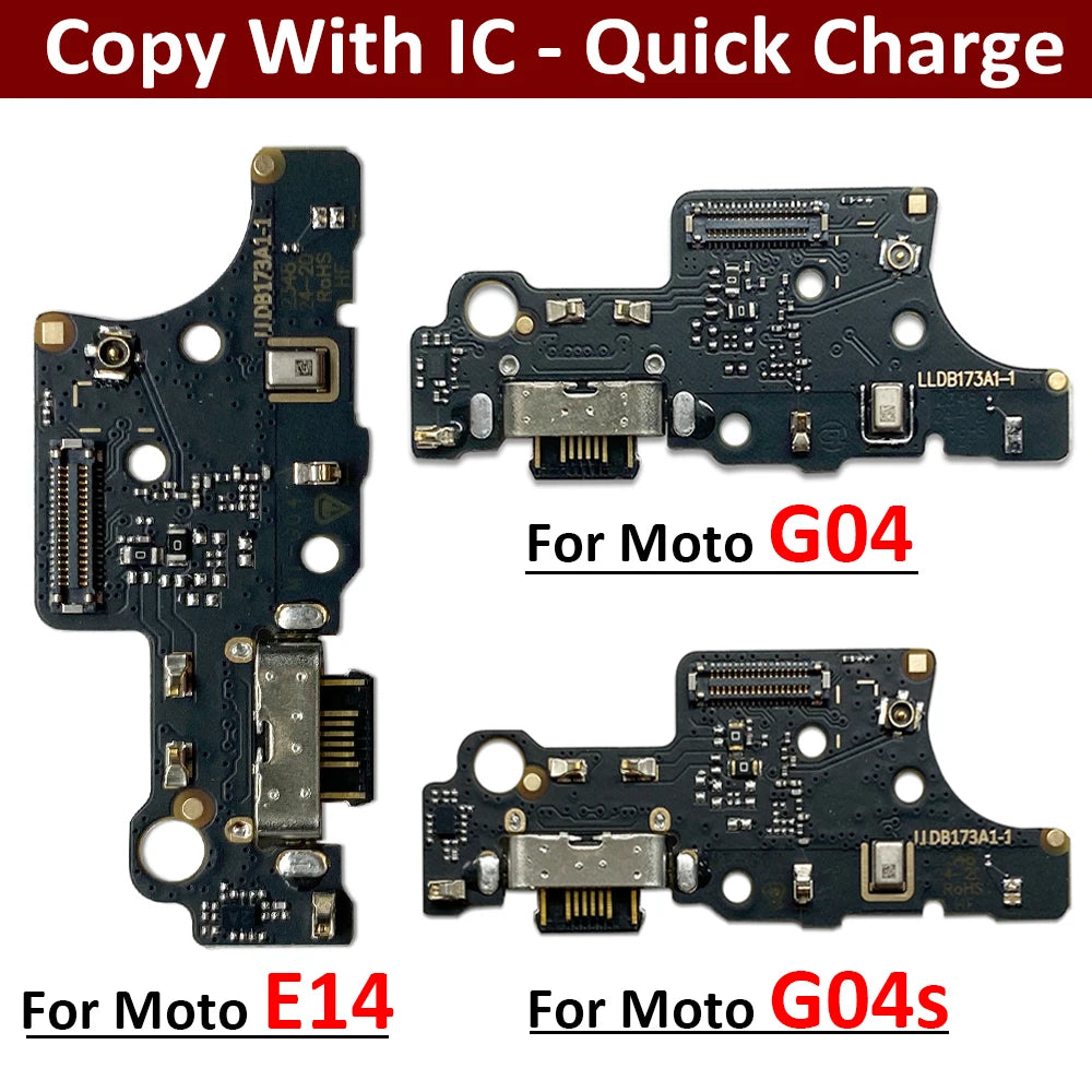 USB Charging Port Dock Charger Connector Board Flex Cable For Moto G04 G04s E14 E32s G05 G15 G45 G85 G75 G Play Power 5G 2024 Motorola phone repair parts