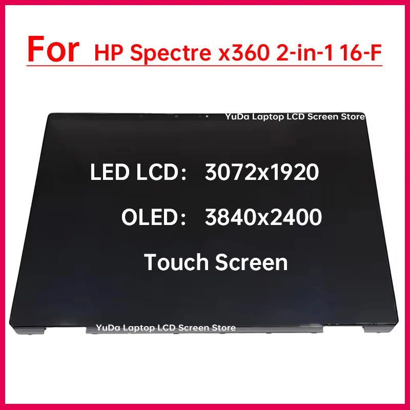 16 Inch Laptop LCD Touch Screen For HP Spectre x360 2-in-1 16-f Display Digitizer + With Frame Assembly Replacement HP laptop repair parts